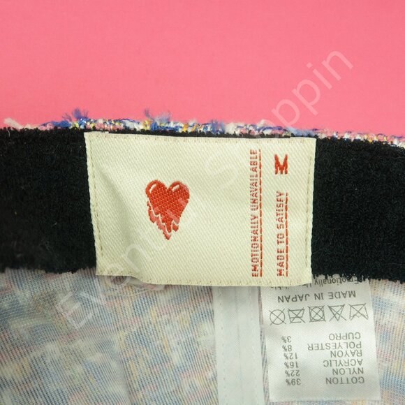 Emotionally Unavailable x Playboy Hat Mens M Blue Yellow Cotton Blend Tweed - Picture 8 of 9